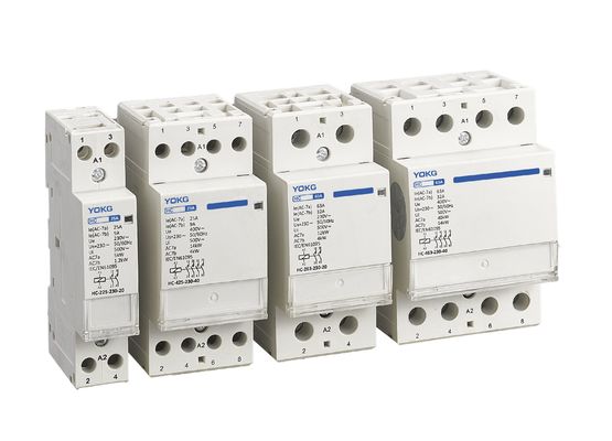 جودة  3 Mini Modular Din Rail Mounted Contactor 2 Pole 25A 63A Household 4 Pole مصنع