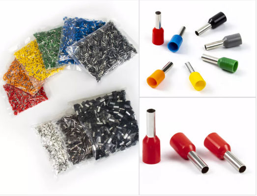 جودة  Copper Brass E1018 Pre Insulated Crimping Terminal Ferrule AWG 18 Wire Connector مصنع